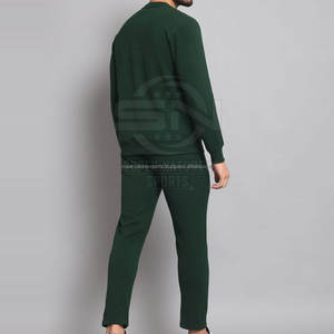 Conjunto de traje de sudor de patrón sólido transpirable para hombre, Jersey elástico y pantalones para ejercicio, correr o ocio para invierno - Product Image 6