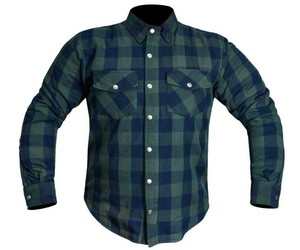 Camisa de Motociclista Premium de Franela a Cuadros con Forro de Aramida, Transpirable, Resistente a Cortes, Negra y Gris, Personalizada para Hombre, Venta al por Mayor OEM, Protección a Granel - Product Image 1