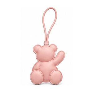 Breloque de sac en cuir en forme d'ours moelleux avec surpiqûres soignées, porte-clés animal mignon pour accessoires de sacs fourre-tout de luxe - Product Image 4