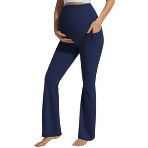Pantalones de Maternidad de Cintura Alta Personalizados al por Mayor, Leggings de Seda Suave y Elástica, Ropa Deportiva Cómoda para Embarazadas y Yoga - Product Image 1