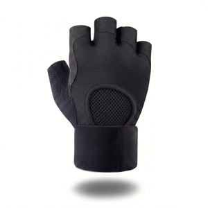 Gants de fitness demi-doigts en cuir unisexe respirants antidérapants avec sangle de poignet réglable pour musculation et haltérophilie, compatibles écran tactile - Product Image 3