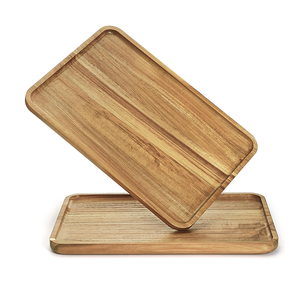 Factory Wholesale Wooden Tray with Raised Edge, <b>Solid</b> <b>Wood</b> Organizer Tray for <b>Desk</b> Storage Kitchen and Serving Use - Product Image 4