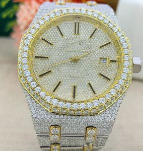 Reloj Mecánico Automático de Lujo Shreeji Jewels con Diamantes Moissanite, Caja y Correa de Acero Inoxidable, Esfera Analógica con Barra, Unisex para Adultos, 3BAR - Product Image 2