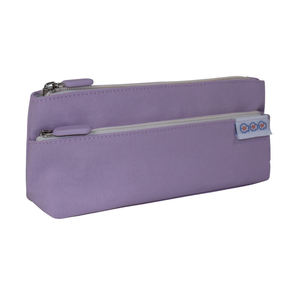 Water-Resistant Double Zipper SENDA Custom Purple Nylon Pencil Case Stationery <b>Bag</b> for <b>School</b> and Office Use - Product Image 1