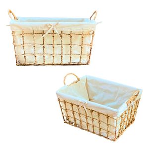 High-Quality Natural Water Hyacinth Seagrass Rattan Bamboo <b>STORAGE</b> <b>BASKET</b> with Frame and Washable Cotton Liner <b>Storage</b> Solution - Product Image 1