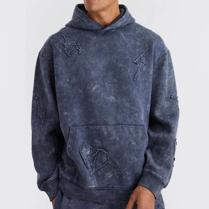 Survêtement de qualité supérieure en molleton 100% coton, sérigraphié et délavé à l'acide, style streetwear respirant, personnalisable - Product Image 5