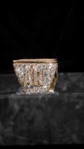Anillo Personalizado con Iniciales y Diamantes Cultivados en Laboratorio VVS para Hombre, Anillo de Campeonato de Plata de Ley 925, Estilo Hip Hop, Venta al Por Mayor - Product Image 2
