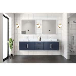 Blu Navy 80 In. W X 22 In. D doppio bagno vanità con piano In marmo Carrara e 30 pollici. Set rubinetto specchietti LED incluso - Product Image 3