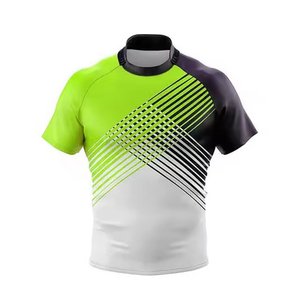 Vente d'usine : Maillots de rugby personnalisés respirants 100 % polyester, impression numérique sur le devant, unisexe, style rétro américain - Product Image 3