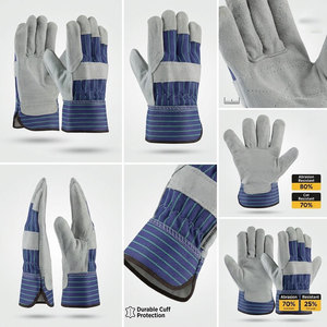 Gants de travail de sécurité en cuir de vachette de qualité supérieure pour la construction et les travaux industriels résistants à la chaleur - Product Image 2