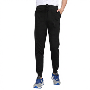 <b>Men's</b> <b>Navy</b> Blue Cotton Sweatpants Elastic Waist Drawstring Casual <b>Joggers</b> With Side Pockets Midweight Knitted - Product Image 5