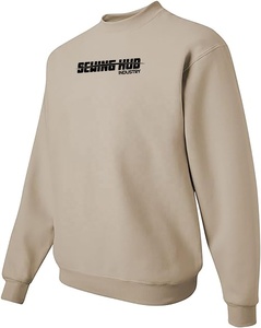 Sweat-shirt à col rond pour homme avec logo personnalisé, coton épais, unisexe, 100% coton, sweat-shirt à capuche vierge, broderie de haute qualité, respirant - Product Image 1