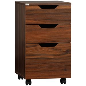 Mobiletto Portadocumenti a 3 Cassetti Marrone Effetto Legno, Supporto Stampante con Ruote, Armadietto Verticale per Archiviazione - Product Image 1