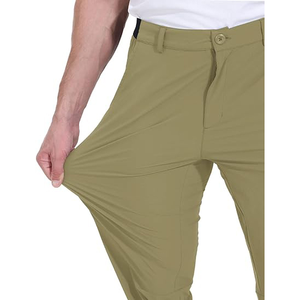 Pantalon décontracté pour homme, couleur unie, respirant, léger, en polyester, avec fermeture à boutons, pour le golf - Product Image 4