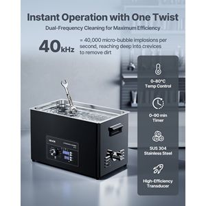 Pulitore a Ultrasuoni Professionale da 30L in Acciaio Inossidabile con Controllo a Manopola e Cestello per la Pulizia, Pulitore a Ultrasuoni Domestico - Product Image 2
