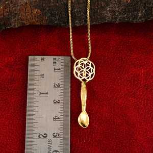 Pendentif cuillère plaqué or, collier vintage en alliage, bijoux de mode unisexe, thème alimentaire - Product Image 4