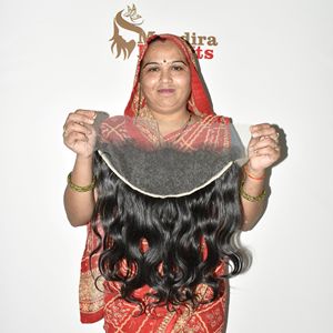 Extensions de cheveux humains vierges 100% naturels, alignés aux cuticules, sans colle, avec dentelle HD 13*6, ondulés, densité 180%, vente en gros - Product Image 1