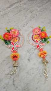 Décoration murale/portable tendance et écologique en forme de lotus Shubh Labh, faite à la main, pour Diwali, Puja, décoration intérieure, cadeau de remerciement pour les invités - Product Image 2