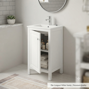 Moisture Resistant Solid Wood <b>Bathroom</b> Vanity – Waterproof Freestanding <b>Bathroom</b> <b>Cabinet</b> Modern Style Small <b>Bathroom</b> Vanity - Product Image 3