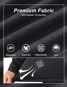 Nouveau design – T-shirt de sport pour homme à manches longues et demi-zip, 100 % polyester - Product Image 6