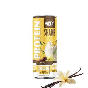 Fabricante Vietnamita: Batido de Proteína de Vainilla VINUT de 330ml (Alto en Proteínas, Sin Gluten, Sin Azúcar Añadido) 24 Latas/Bandeja Refrigeradas OEM/ODM - Product Image 1