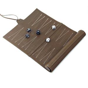Classic Leather Roll up <b>Backgammon</b> <b>Set</b> for Travel and Everyday Play Customized Logo Unisex UKAAB LEATHER INDUSTRY - Product Image 5