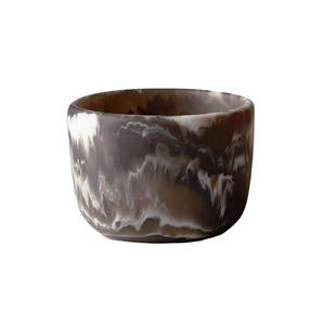 Tazón de Resina Marrón y Blanco con Remolino, Acabado Brillante, Liso, Hecho a Mano, Ecológico, Apto para Lavavajillas, Vajilla Decorativa para Fiestas y Cocina - Product Image 1