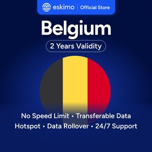 Tarjeta SIM Virtual (ESIM) Eskimo Travel Bélgica 1GB, Alta Velocidad 4G/5G, Sin SIM Física, Validez de 2 Años, Datos Ilimitados con Rollover - Product Image 1