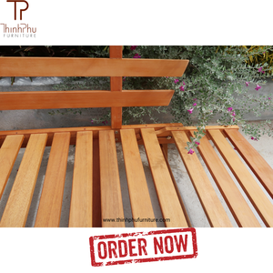 Contemporary Modern Solid Acacia Wood Durable Daybed Powder Coated Aluminium Frame Outdoor Farmhouse Garden Use Handmade - Product Image 4