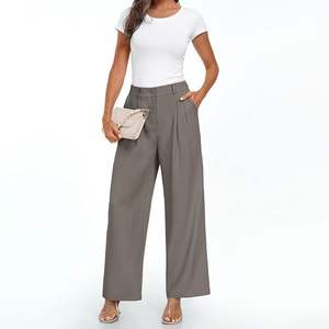 Pantalones de Vestir de Pierna Ancha para Mujer, Cintura Alta, Casuales de Negocios, Holgados - Product Image 1