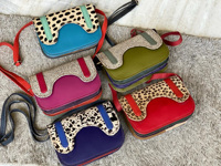 Sac à bandoulière en cuir recyclé de couleur trapue pour femmes de style occidental Sac à main en fourrure à imprimé animal pour femmes