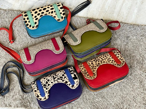 Western Style <b>Women</b> Stubby Color Recycled Leather <b>Sling</b> <b>Bag</b> Handbag Animal Print Fur <b>Bag</b> for <b>Women</b> - Product Image 4