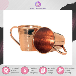 Exportateur indien vendant des articles de bar de qualité garantie : Mug Mule solide de 18 oz avec poignée en cuivre pour cocktails et boissons. - Product Image 3