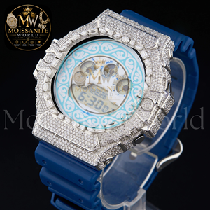 Top Quality Round Cut Diamond <b>Watch</b> in Rubber Band Moissanite Diamond Custom Smart Dial Premium Diamond <b>Watch</b> For Unisex Party - Product Image 4