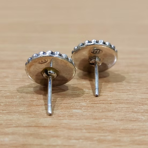 925 Solid Sterling <b>Silver</b> Studs Round Black <b>Pearl</b> Beaded Halo Statement <b>Earrings</b> For Any Occasion Wear - Product Image 3