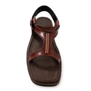 Peshawari Chappal T-Strap Genuine Leather Peep Toe Handmade Lightweight Sandals Open Toe Cushioned Rubber Outsole All Seasons - Product Image 1
