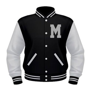 Chaqueta Varsity de Lujo con Mangas de Cuero y Cuerpo de Lana |   Chaqueta Universitaria Personalizada de Equipo, Fabricante OEM ODM - Product Image 2