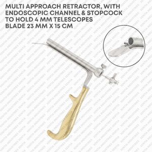 Professional Multi Approach Retractor with Endoscopic <b>Channel</b> & Stopcock <b>Plastic</b> Surgery Endoscopic Retractor Stainless Steel - Product Image 5