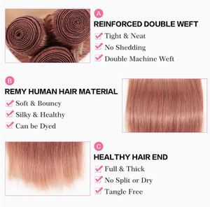 ผมแท้สีชมพูตรงยาวแบบเป็นมัด ความหนาแน่น 100% แบบ Double Drawn พร้อมฐานไหม สามารถปรับแต่งสีได้ - Product Image 4