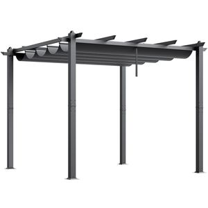 Pergola rétractable moderne 10 x 10 pour l'extérieur avec auvent en aluminium, parasol, gazebo - Product Image 1