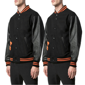 Chaqueta Varsity Personalizada al por Mayor de Alta Calidad con Cuello Alto y Logotipo Frontal para Hombre, para Equipos Escolares de Béisbol - Product Image 3