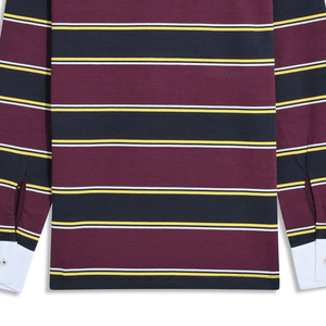 latesr <b>White</b> Stripe Collar Rugby Polo Shirts <b>Long</b> <b>Sleeve</b> Rugby Jersey Men's Two Tone Color Best Quality Rugby Shirt - Product Image 5
