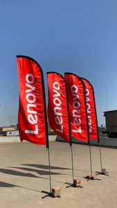 Bandera de plumas satinada personalizada, bandera publicitaria para exteriores con soporte de acero ligero, bandera de plumas promocional, impresión a doble cara - Product Image 4