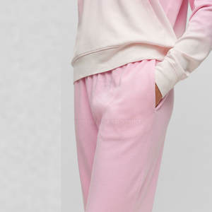 Conjuntos Deportivos de Algodón Ligero para Mujer, Etiqueta Privada, Invierno, Color Sólido, Casual, 2 Piezas, Transpirables, Ecológicos, Venta al Por Mayor - Product Image 4