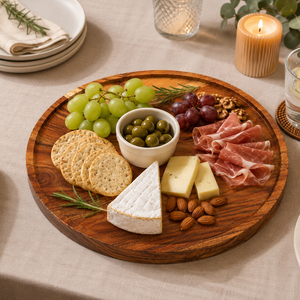 Plateau de service et planche à fromage en bois d'acacia fait main Indirae Artistry, compatible avec les aliments, lavage à la main uniquement, vaisselle de cuisine - Product Image 5