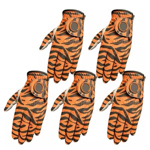 Gants de golf à imprimé tigre en cuir véritable pour droitier, antidérapants, avec fermeture auto-agrippante, gants de sport unisexes - Product Image 5