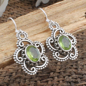 Boucles d'oreilles en péridot vert naturel, pierre de naissance d'août, bijoux fins pour femmes, cadeau d'anniversaire, pierre précieuse certifiée - Product Image 2