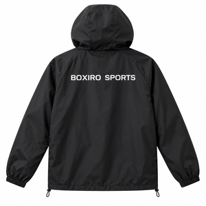 Chaqueta Deportiva Boxiro para Hombre, Negra, con Capucha, Cortavientos, con Logotipo, Ligera, con Cierre, para Otoño - Product Image 2