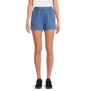 Shorts de bain en molleton personnalisables pour femmes, taille mi-haute, décontractés, respirants, écologiques, séchage rapide, 100 % coton lavé, tendance, OEM - Product Image 1