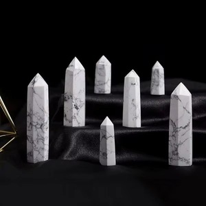 Top Selling High Quality Dynamic Crystal Howlite Crystal <b>Wand</b> Obelisk Point Carved Smooth Polished White Gemstone Tower Energy - Product Image 4